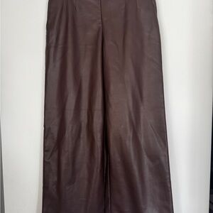 Dynamite Faux Leather Pants in Chocolate Brown